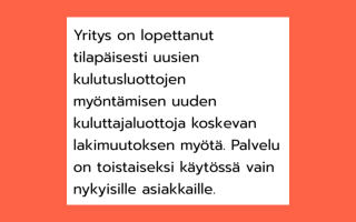 Finncredit.fi ilmoitus